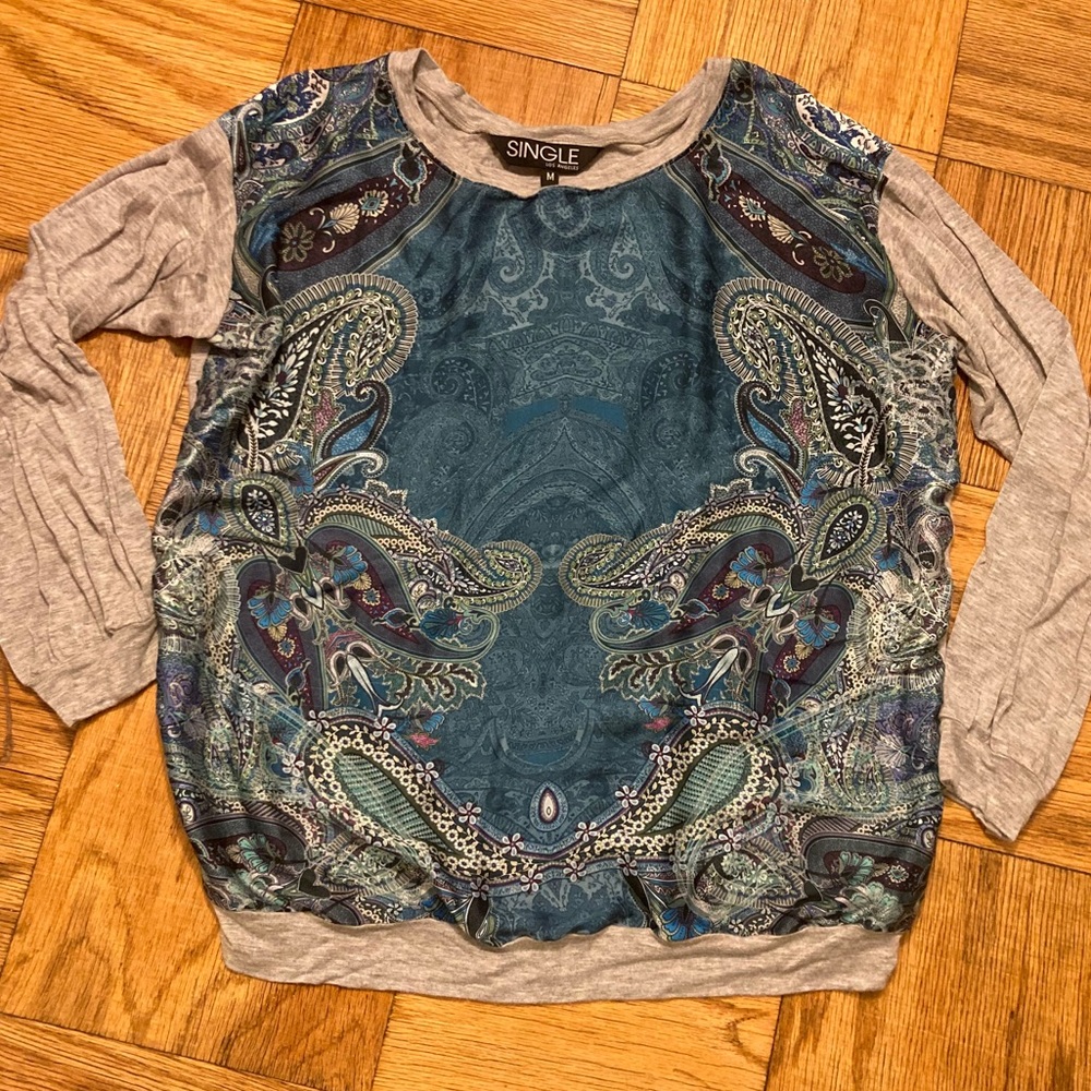 SINGLE LA Blouse- silk front & cotton arms & back